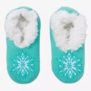 DISNEY PRINCESS FROZEN “Let it Go” Snowflake COZY SLIPPERS! Non Slip Cute Sherpa